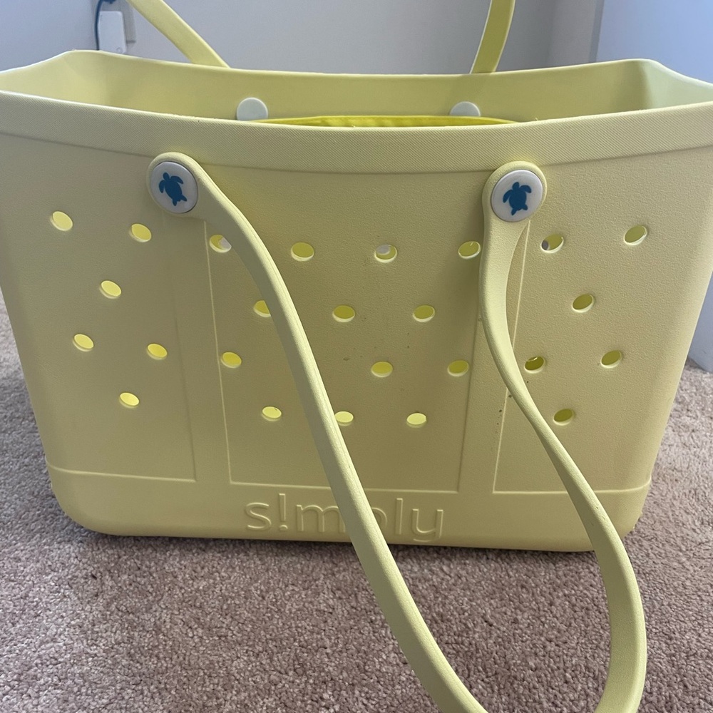 Yellow Simply Southern Rubber Beach Bag